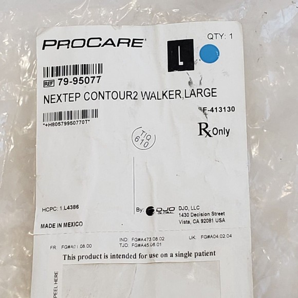 Procare 79-95077 Nextep Contour2 Walker Large Accessory Pad & Manual Black - Picture 11 of 12